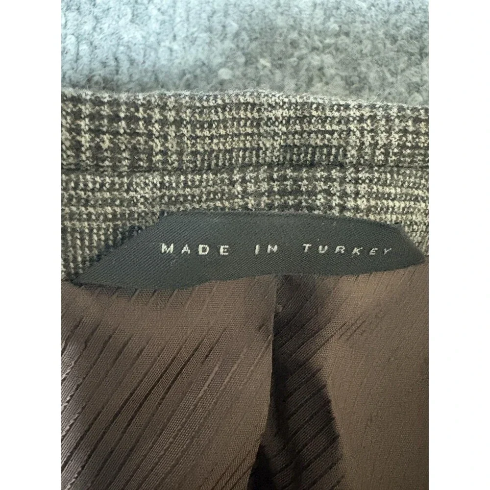 Hugo Boss Sport Coat Mens 42L Brown Check Wool Super 100 2 Btn Notch Tweed